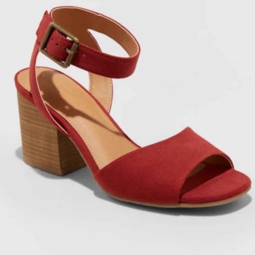 Megan Quarter-Strap Microsuede Heeled Sandal
